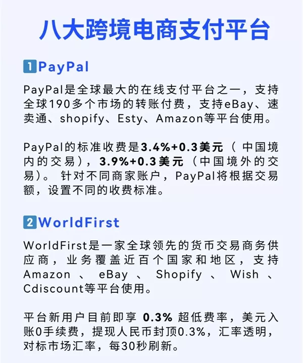 跨境电商常见八大支付平台