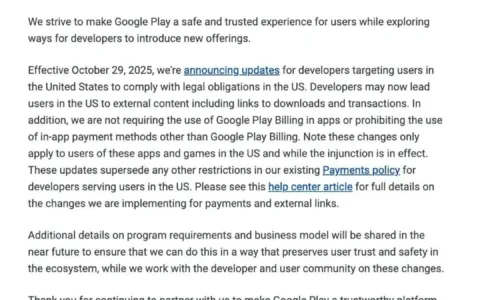 Google Play在美国无条件开放第三方支付