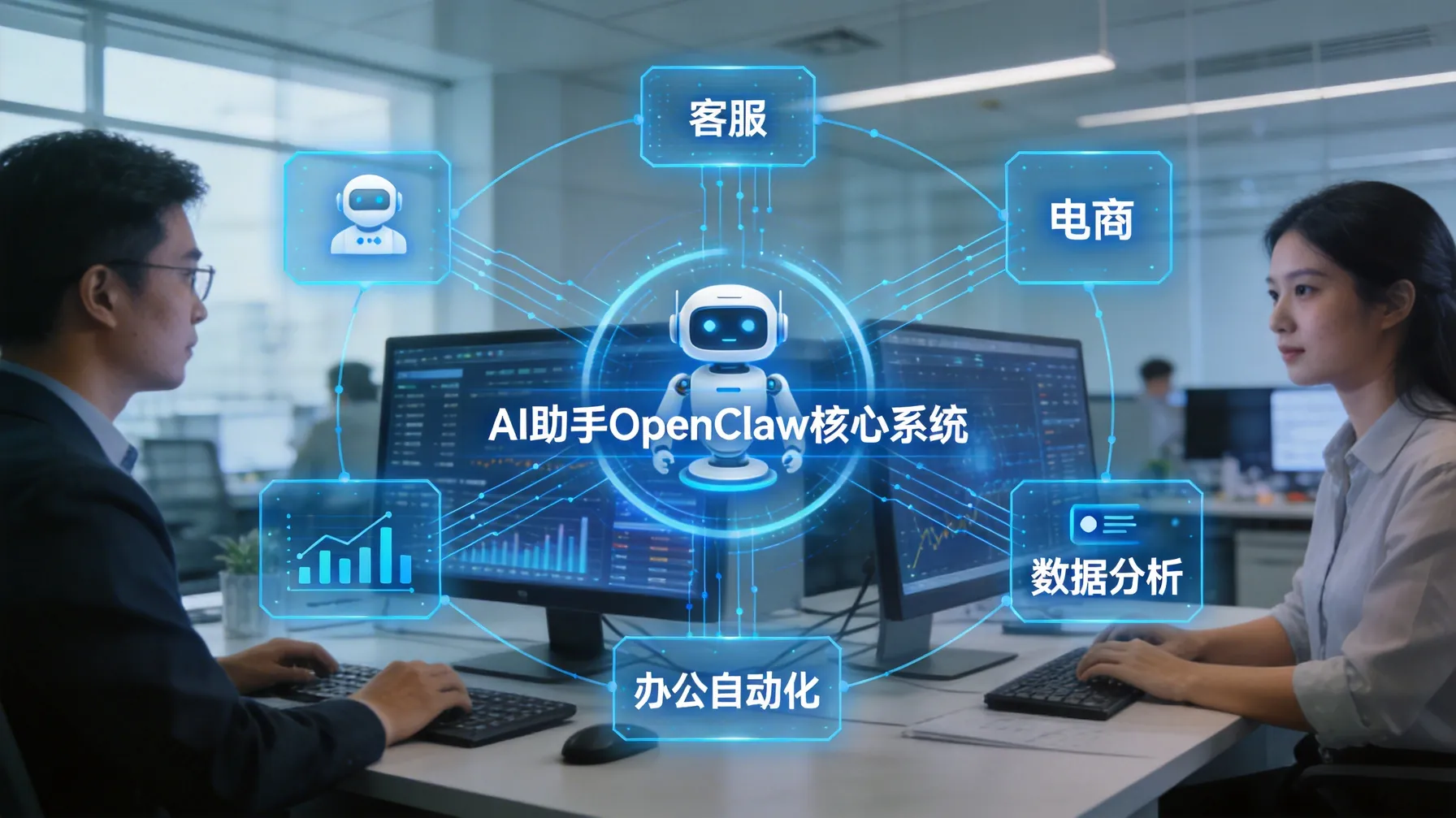 OpenClaw企业AI助手平台架构概念图