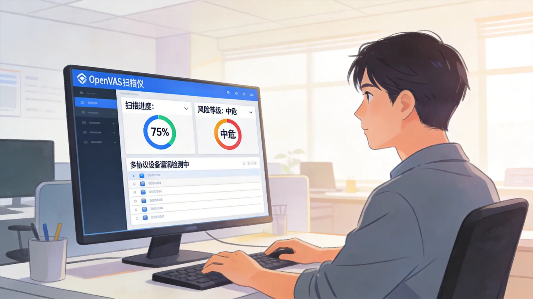 OpenVAS在企业网络中进行漏洞扫描的功能演示